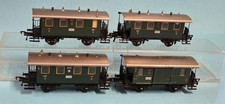 Fleischmann H0 3x 5052 Personenwagen + 5055 Packwagen der DRG Ep.II