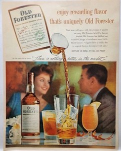 1959 Old Forester Whiskey Couple MCM Original Print Ad Life Magazine 50s