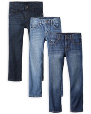 The Children's Place Boys Basic Straight Leg Jeans,Carbon Wash/Deep Blue Wash...