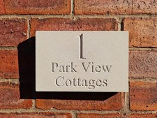 House Sign Natural Stone | Various Sizes | Deep Engraved | Name Address Plaque