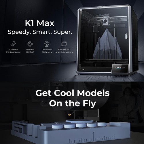 Creality K1 Max 3D Printer w/ Dual Hands-free Auto Leveling Direct Extruder C3Z1 - Picture 2 of 12