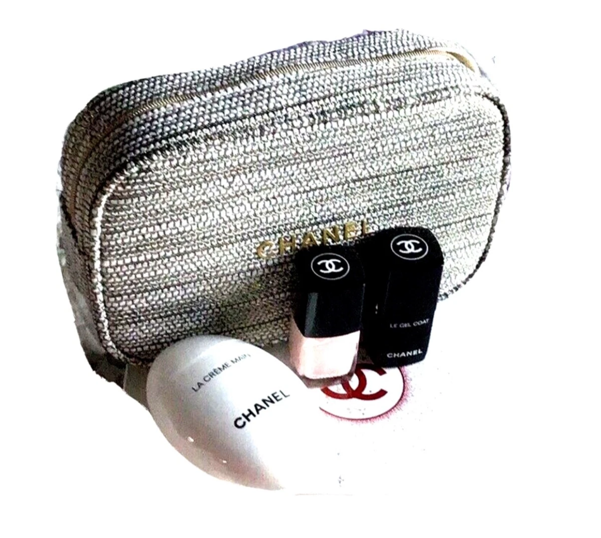 Chanel Holiday Stay Polished Set Hand Cream + 2 Nail Polish In Purse Bag New