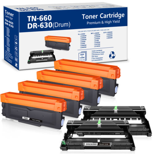 TN660 Toner DR630 Drum Compatible With Brother HL-L2300D L2360DN Lot eBay