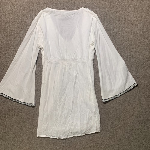 Boston Proper Kaftan XS Cover Up Swim Beach Embellished Kimono Bling Bead Bell - Picture 7 of 8