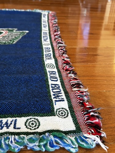 NFL Bud Bowl 1999 Tapestry Throw Lap Blanket 53"x41" Retro Budweiser Promo NICE - Picture 4 of 8