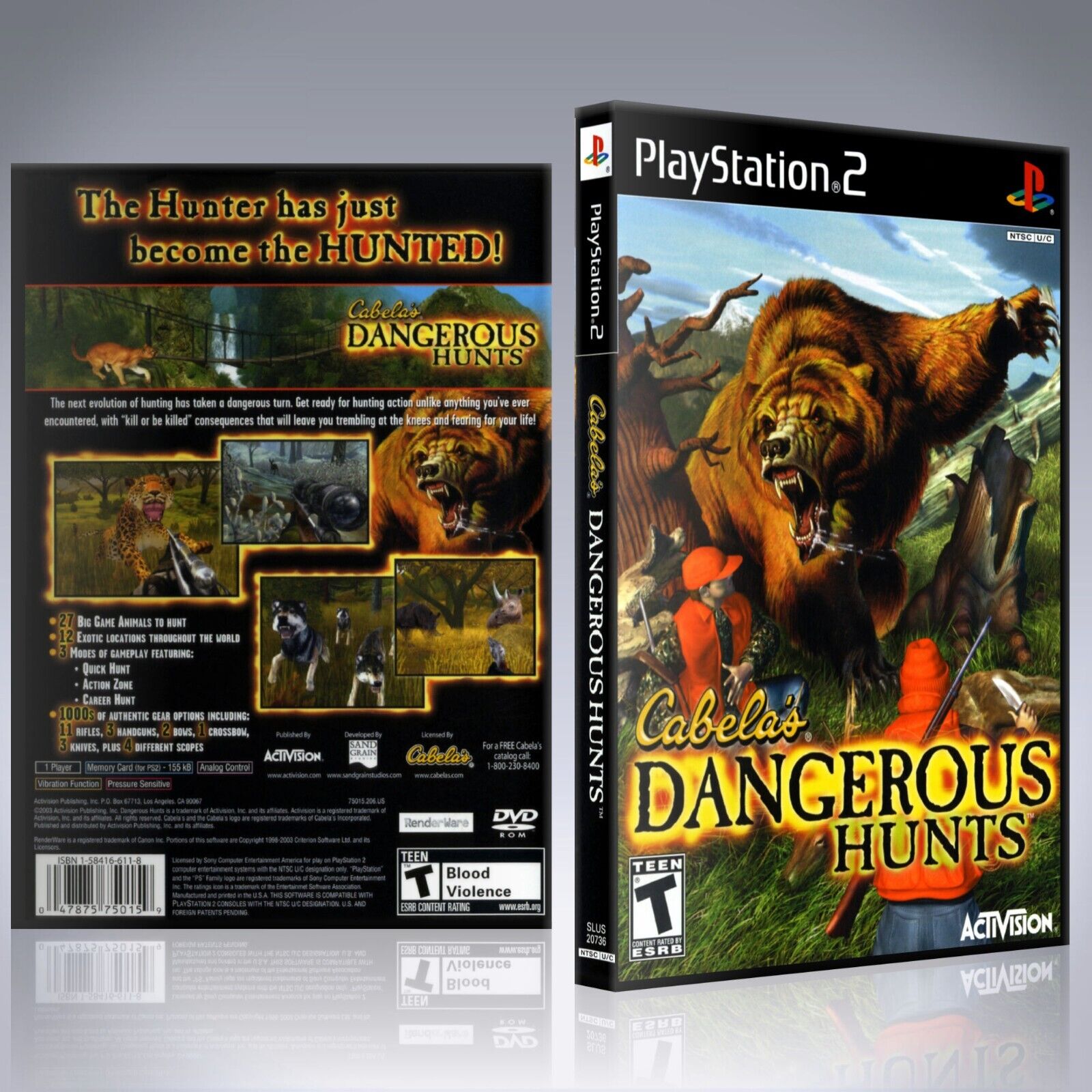 PS2 - NO GAME - Cabela's Dangerous Hunts