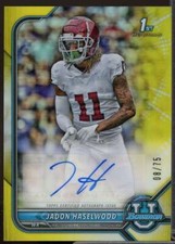 Jadon Haselwood Card 2022 Bowman University Chrome AU Yellow Refractors #BCPAJH 