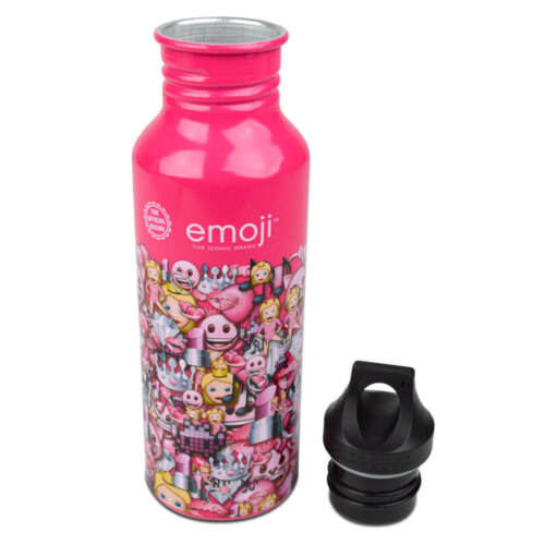 Botella de agua deportiva rosa emoji oficial tapa atornillable regalo perfecto emojis genéricos - Imagen 3 de 4