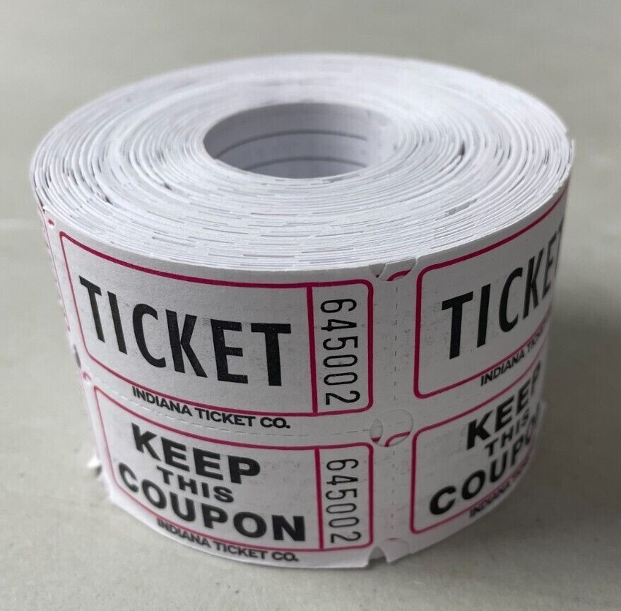 Split Tickets Raffle Raffle Tickets Roll of 500 Double Stub as Pictured Split The Pot 50/50 ...