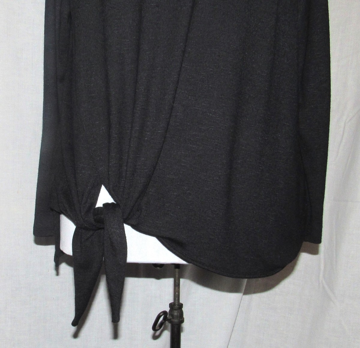NEW w/Tag ZX PLATINUM Flow Knotted Top XXL Black Knit Long Sleeve