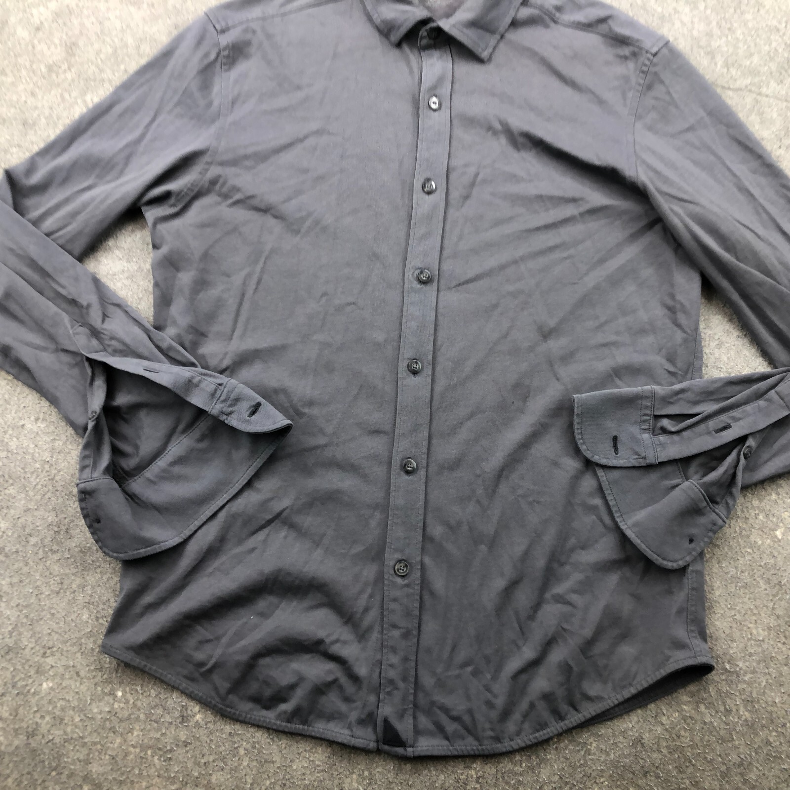 Untuckit Shirt Men Medium Gray Solid Long Sleeve … - image 2