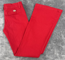 Dickies Dickie Girl Red Flat Front Straight Leg Pants Size 5 28 x 29 Vintage