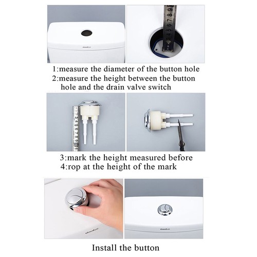38 48 58mm Sizes Toilet Push Toilet Button Dual Flush Water Saving Chrome * - Bild 4 von 13