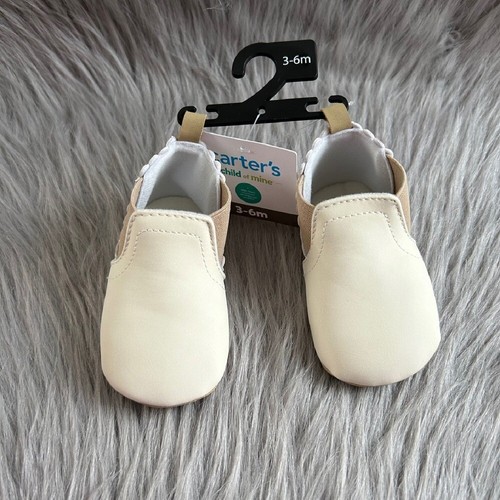Carter's Child Of Mine Baby Shoes Infant Girls Size 3-6 Months White Booties - Picture 2 of 7