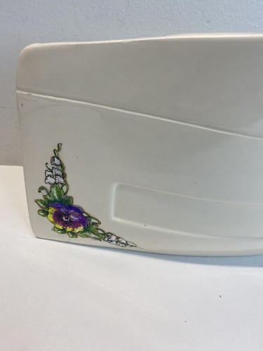 Vintage 1996 Ceramic Butterfly Floral Wall Pocket Mail Holder Envelope Shaped - 第 4/9 張圖片