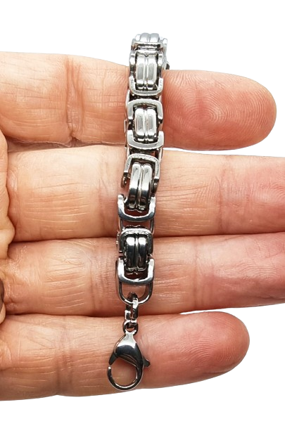Epinki Catena Uomo In Acciaio Inossidabile 6mm, Stile Bizantino Hip Hop - Colori Oro, Argento, Nero - Lunghezza Regolabile 45-80 Cm, Con Custodia Regalo