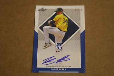 BLAKE BEERS 2016 Leaf Perfect Game BLUE AUTOGRAPH #14/15 MICHIGAN OAKLAND A'S