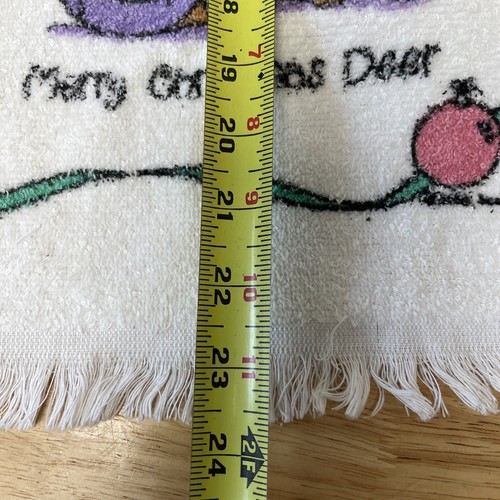 2 Vtg Cannon Christmas Hand Kitchen Towels Precious Moments Poinsettia USA READ - Picture 4 of 15