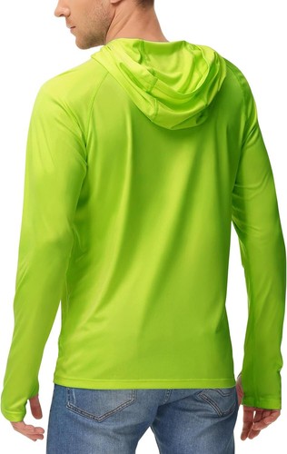 Men's Sun Hoodie UPF 50+ Long Sleeve Fishing Rash Guard Quick Dry - Picture 28 of 28