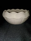 McCoy Pottery Shallow Planter Scalloped Edge Cream Off White Glaze 7” Diam.