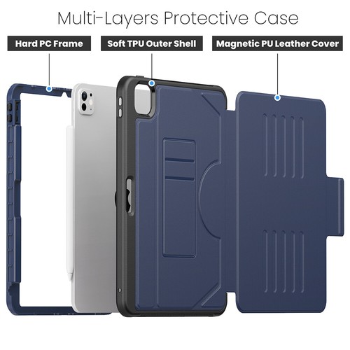 Leather Stand Case Cover For iPad Pro 13" 11" M4(2024) Air 13"M2(2024) Air 5/4 - Picture 42 of 58