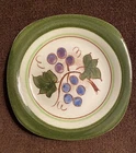 Vintage Stangl 3800 Purple & Blue Grapes Leaves Vine 5" Square Round Plate
