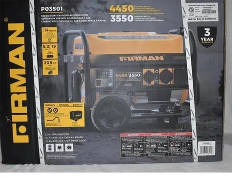 Firman Performance Series 4450/3550 W Generator P03501 NIB