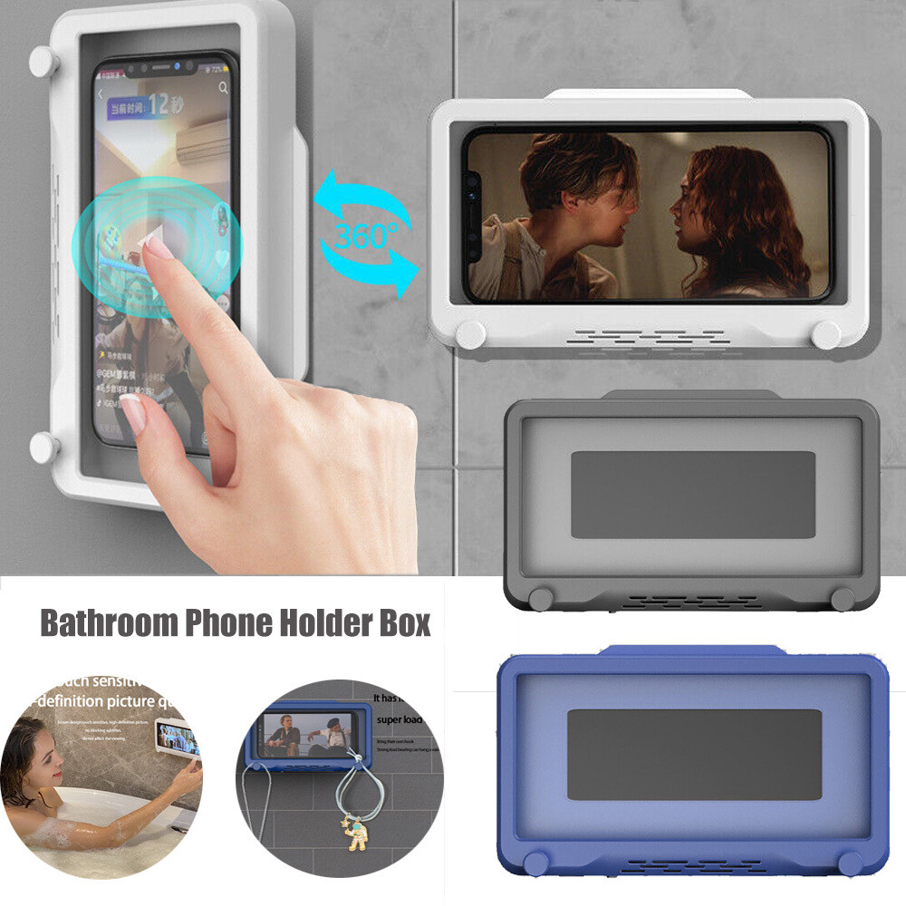 Universal Waterproof Phone Case Bathroom Shower Phone Holder Box Wall  Mounted AU