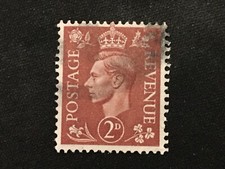 GB 1951 SG506 KING GEORGE VI 2D PALE RED BROWN - USED KGVI