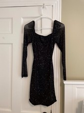 Beautiful black cocktail dress with Open Back, size small