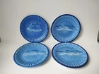 Vintage Stangl pottery blue plate birds #3333 set of 4