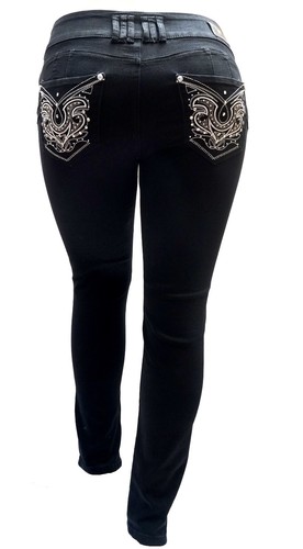Jack David Wome's Plus Size Stretch premium Blue/Black Denim Skinny Jeans 14-24 - Picture 13 of 71