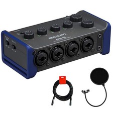 Zoom AMS-44 4x4 USB-C Audio Interface w/ Kellopy Pop Filter and XLR-XLR Cable