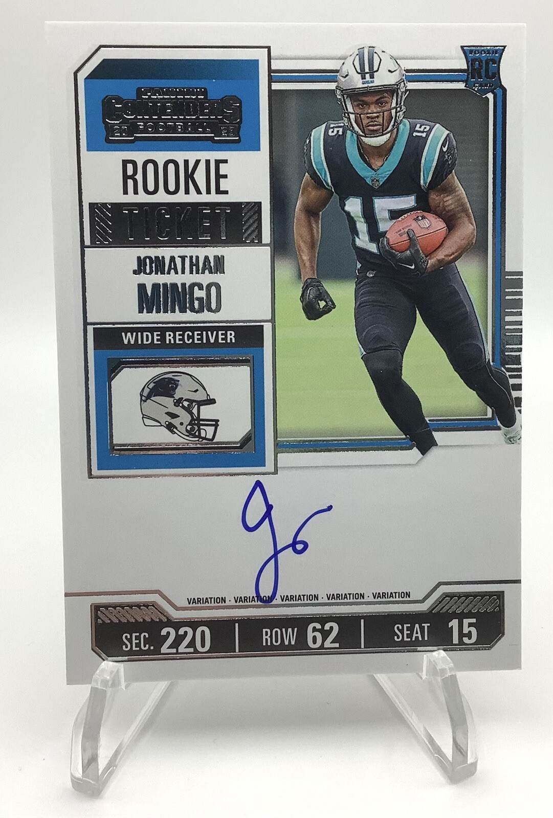 2023 Panini Contenders Jonathan Mingo ROOKIE TICKET AUTO #119 VARIATION