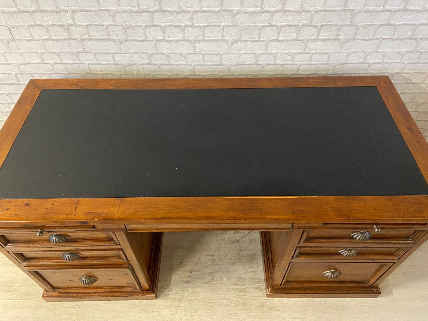 Barker & Stonehouse Villiers Reclaimed Wood Double Pedestal Desk CS