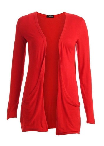 Womens Girls Long Sleeve Boyfriend Cardigan Top Ladies Open Pocket Plus Sizes - Picture 15 of 20