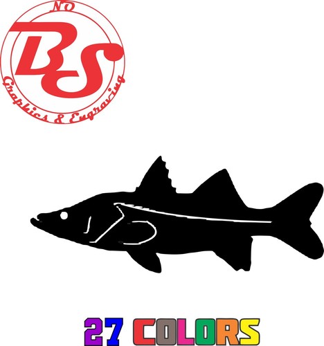 Decalcomania 6" Snook pesca sportiva vinile lago fiume oceano acqua salata baia pesce noBS - Foto 3 di 25