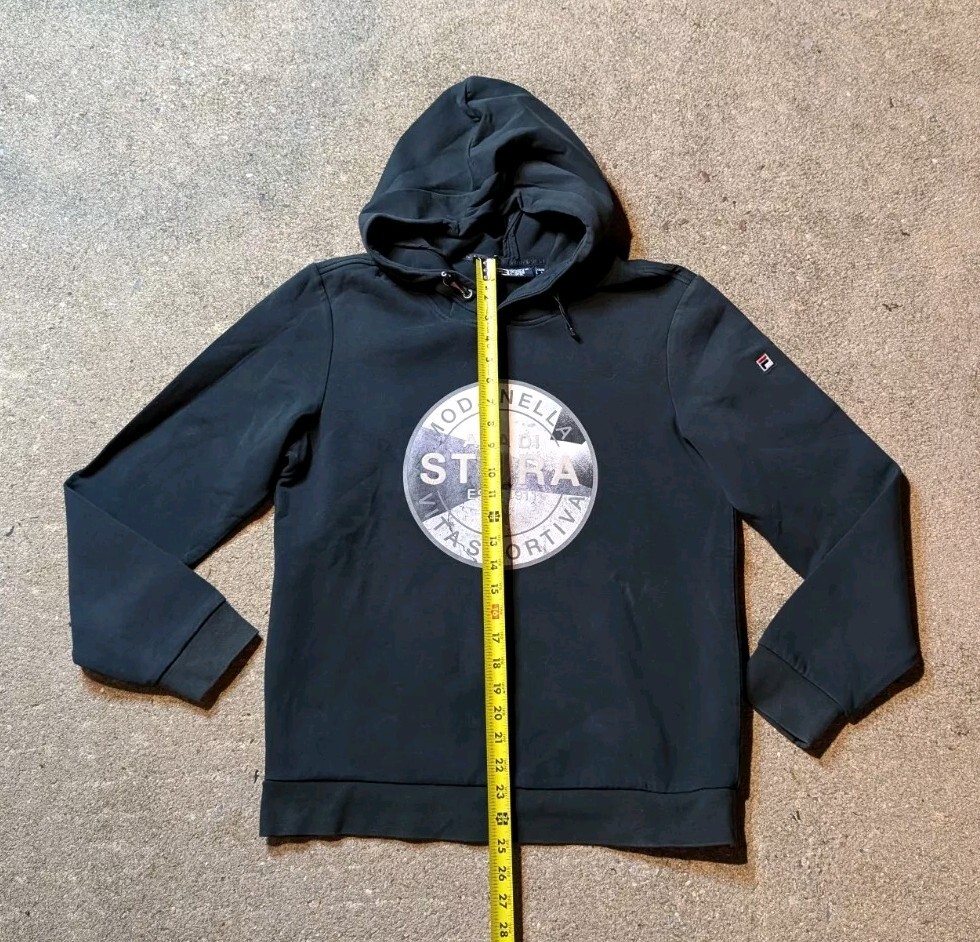 Felpa nera con cappuccio Fila White Line Moda Nella Vita Sportiva Ala Di Stura Italia taglia L
