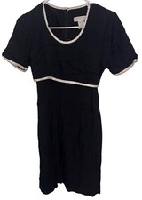 Vintage Express Shift Mini Dress Size 1-2 Black Short Sleeve