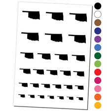 Oklahoma State Silhouette Temporary Tattoo Water Resistant Set Collection