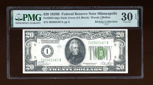 DBR 1928-B $20 DGS FRN Minneapolis Fr. 2052-Idgs PMG 30 EPQ Serial I02902487A