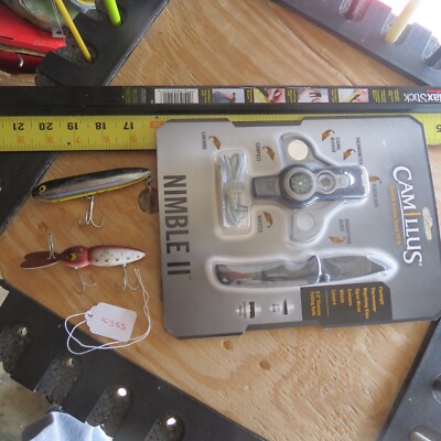 Camillus Nimble IIKnife with Compass & Two bass fishing lures (lot#10355)
