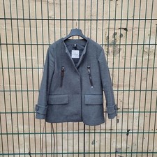 Chaqueta Abrigo Mujer Moncler Euphemia Giubbotto Gris Lana Talla 1 (S)