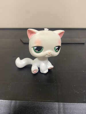 Littlest Pet Shop LPS #148 White Kitty Kitten Cat Real Hair