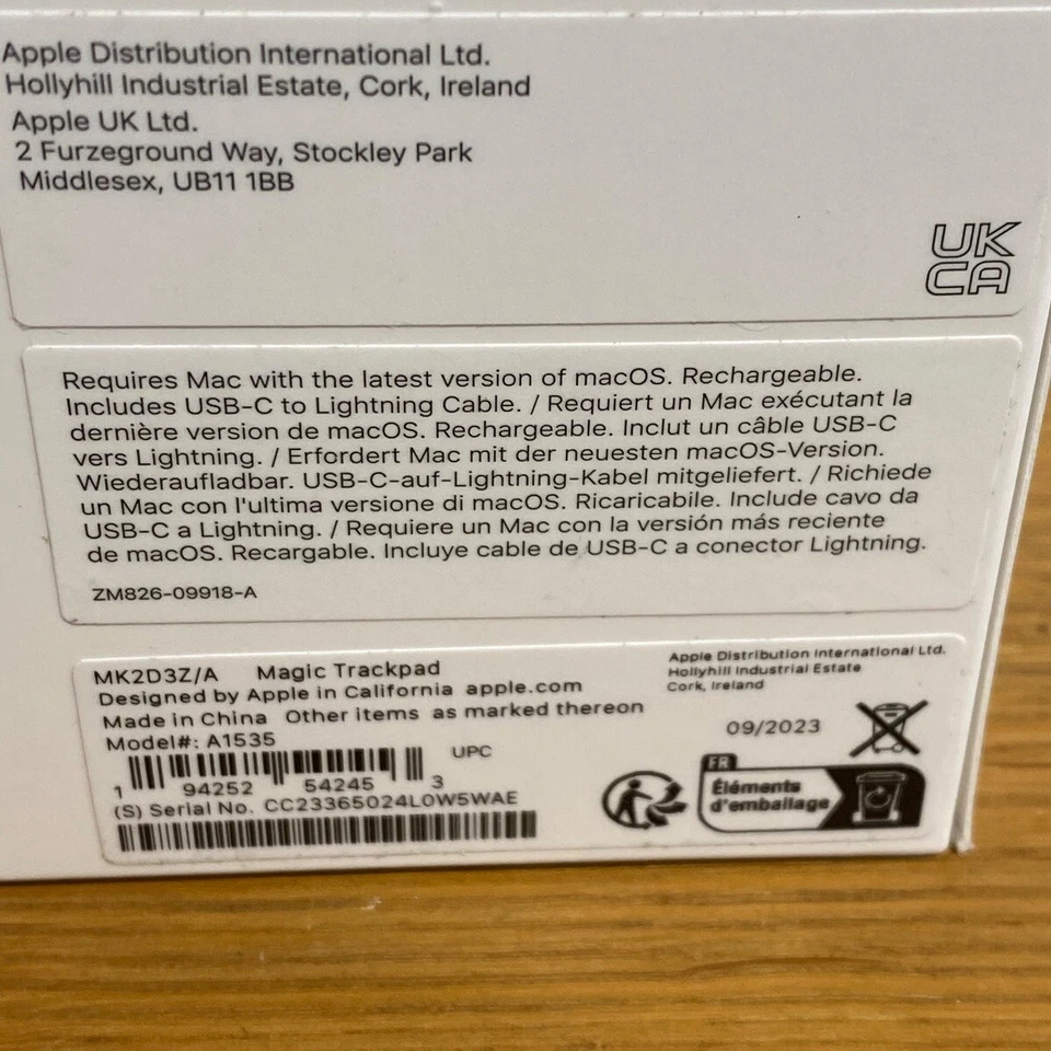 Apple Magic Trackpad White Silver Multi-Touch Surface Lightning Model Sealed - Image 4 of 4