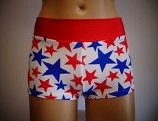 ADULT USA PATRIOTIC BOOTY SHORTS DANCE, GYM,RAVE,YOGA,EXERCISE,COSPLAY,EDM
