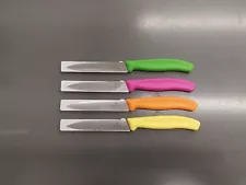 VICTORINOX Swiss Made 4" Blade Paring Knife - Serrated With Point - 4-Pack