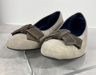 JENNY by ARA: $140 German Size 38 (7.5US) Brownish Grey Suede Ballerinas