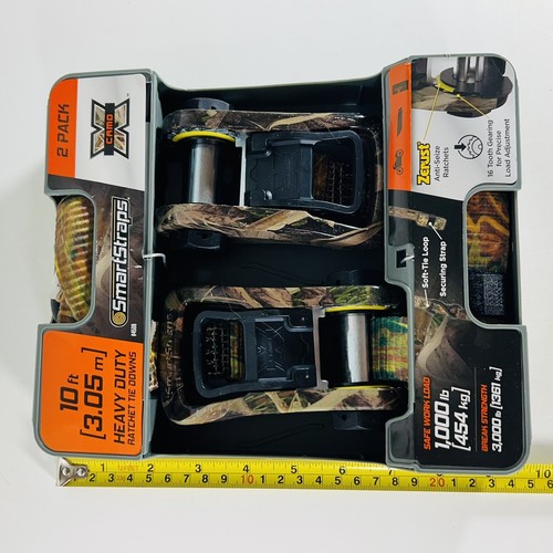 Ratchet Tie Down Straps Camo SmartStraps 2 Pack 1-1/4 " in x 10 ' ft 1000LB - Picture 11 of 11