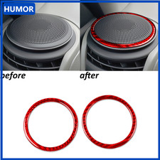 Red Carbon Fiber Interior Side Air Vent Outlet Cover Tirm For Kia Soul 2014-2019